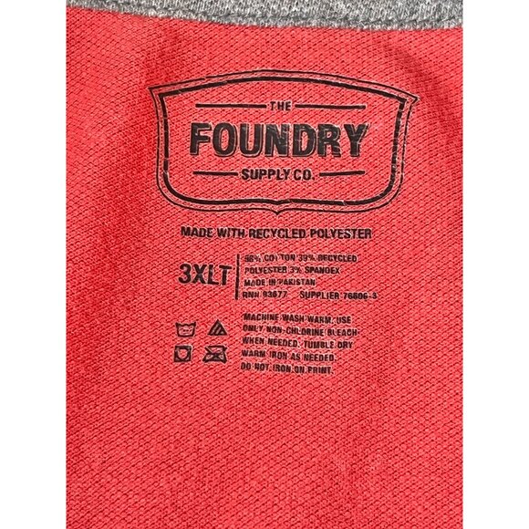 The Foundry Supply Co. Mens 3XLT Sport Shirt Salmon Cotton & Recycled Polyester - Picture 2 of 6